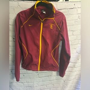 Nike Maroon Yellow USC Trojans Storm Fit Full Zip Wind Jacket Size Medium Sports